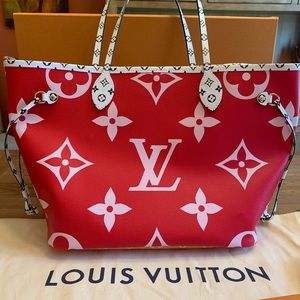 Louis Vuitton neverfull mm giant monogram rouge
